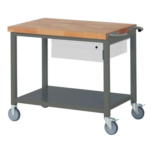 STIER Fahrbare Werkbank Premium mit 1 Schublade und Ablageboden BxTxH 1000x700x880 mm