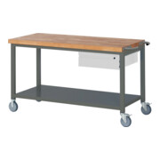 STIER Fahrbare Werkbank Premium mit 1 Schublade und Ablageboden BxTxH 1500x700x880 mm