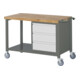 Set STIER Fahrbare Werkbank Premium mit 3 Schubladen BxTxH 1250x700x880mm +...