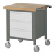 Set STIER Fahrbare Werkbank Premium mit 3 Schubladen BxTxH 750x700x880mm +...