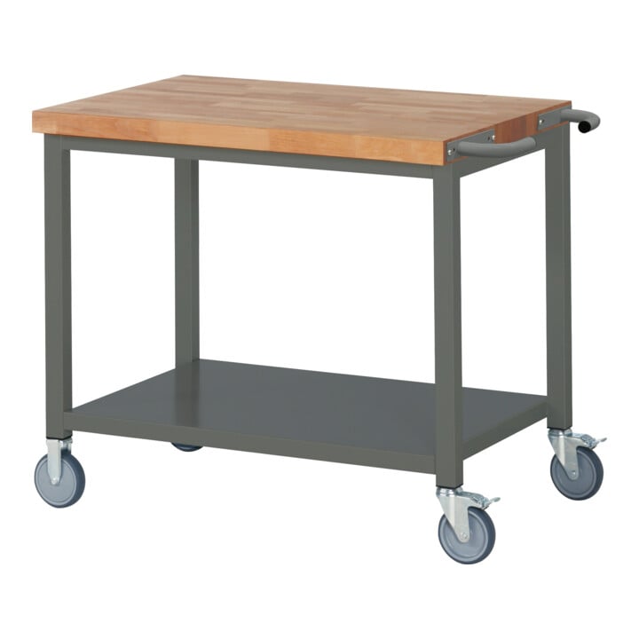 Set STIER Fahrbare Werkbank Premium mit Ablageboden BxTxH 1000x700x880 mm +...