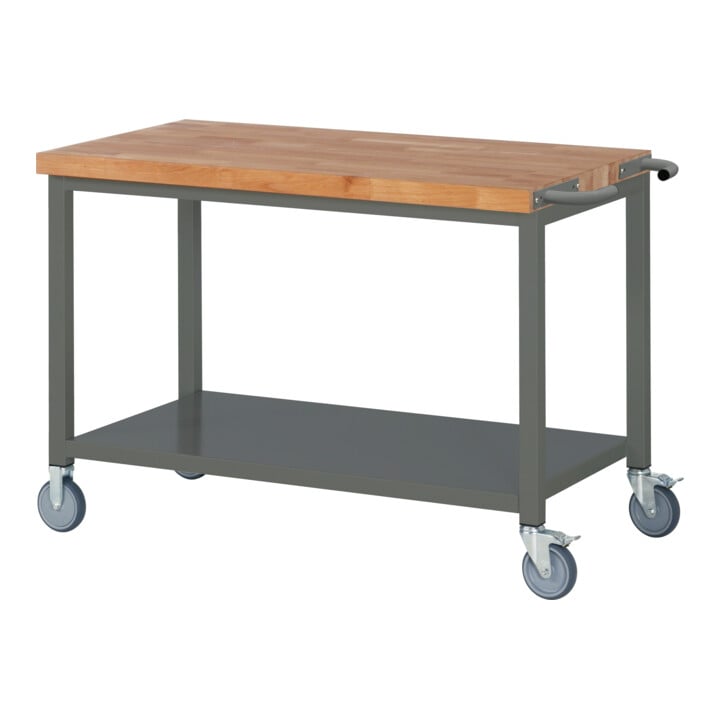 Set STIER Fahrbare Werkbank Premium mit Ablageboden BxTxH 1250x700x880 mm +...