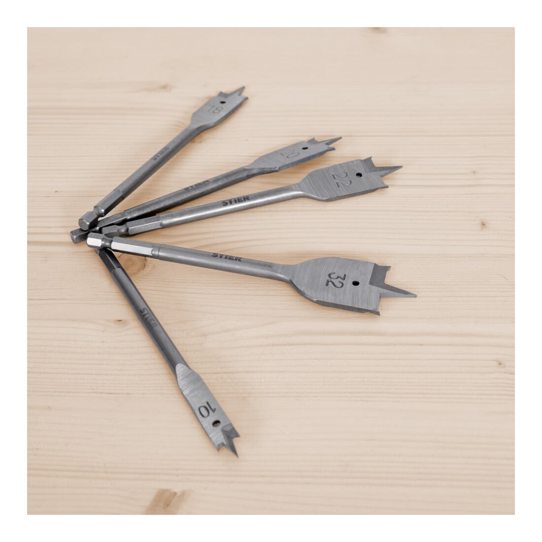 STIER Flachfräsbohrer Set 10 - 32 mm 1/4"