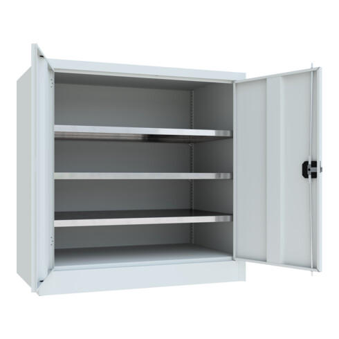 Stier Flügeltürenschrank, 1000x1000x600 mm, 2 Böden verzinkt, RAL 7035