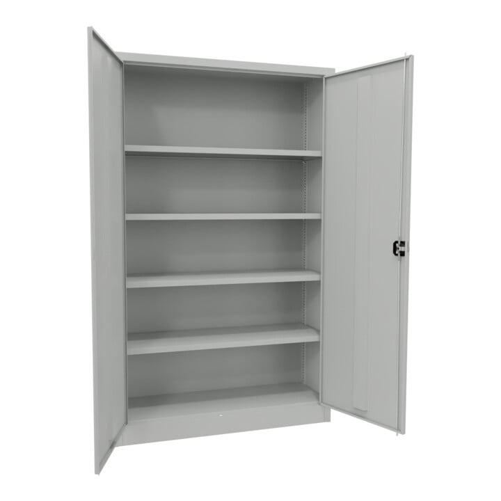 Stier Flügeltürenschrank, 1950x1200x400 mm, 4 Böden verzinkt, RAL 7035