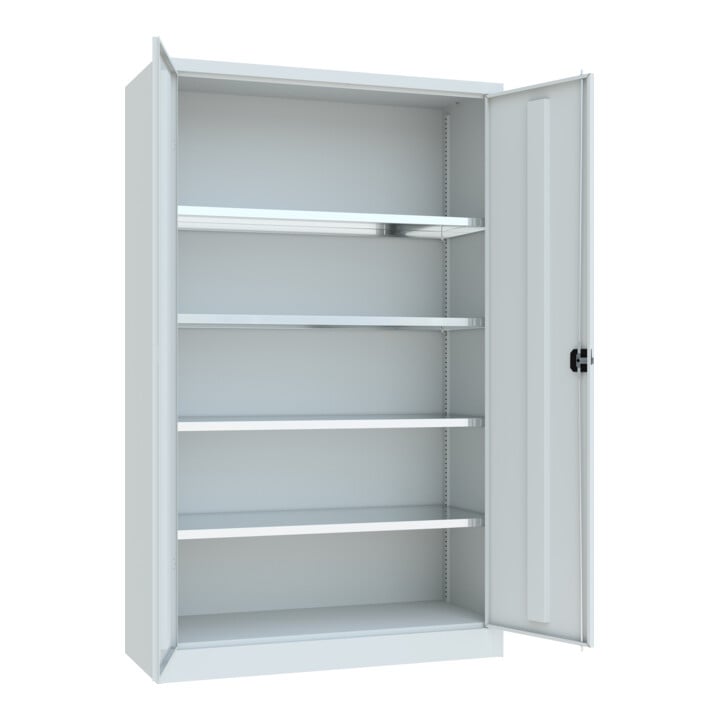 Stier Flügeltürenschrank, 1950x1200x500 mm, 4 Böden verzinkt, RAL 7035