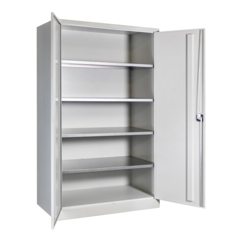 Stier Flügeltürenschrank, 1950x1200x600 mm, 4 Böden verzinkt, RAL 7035