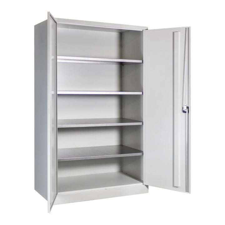 Stier Flügeltürenschrank, 1950x1200x600 mm, 4 Böden verzinkt, RAL 7035