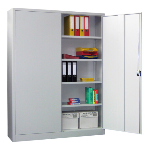 Stier Flügeltürenschrank, 1950x1500x400 mm, 4 Böden verzinkt, RAL 7035