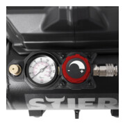 STIER Flüsterkompressor 59 dB(A) | 105 l/min | 8 bar | 6 l | ölfrei-5