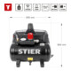 STIER Fluistercompressor 59 dB(A) FKT 105 l/min | 8 bar | 6 l olievrij