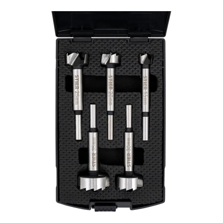 STIER Forstnerbohrer-Set, 5-teilig (15, 20, 25, 30, 35 mm)