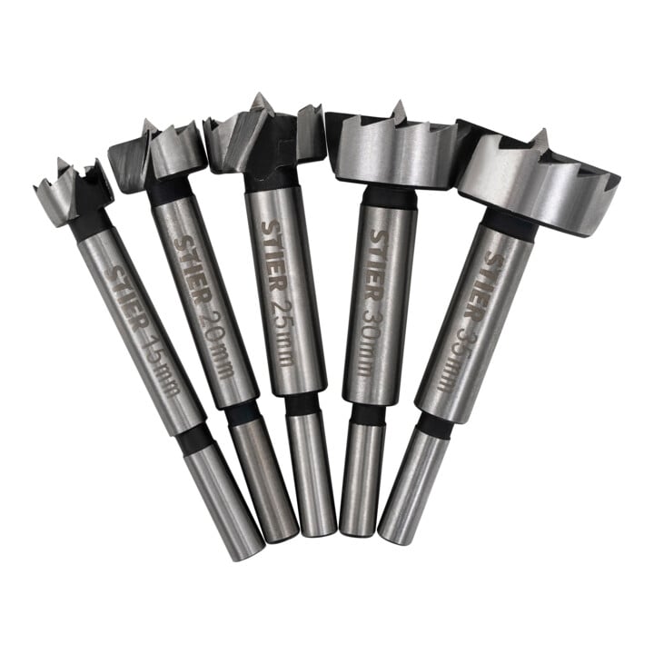 STIER Forstnerbohrer-Set, 5-teilig (15, 20, 25, 30, 35 mm)