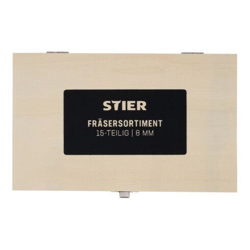 STIER freesassortiment 15-delig 8 mm