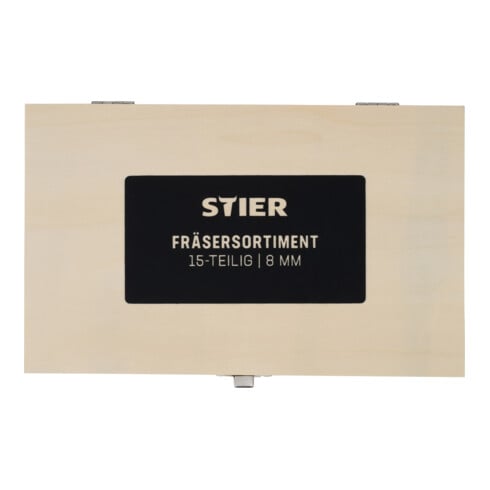 STIER freesassortiment 15-delig 8 mm