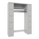 Stier Garderobe, 2 Säulen mit 5 Fächern, 300 mm AB, Hutablage 900 mm, Drehr., RAL 7035