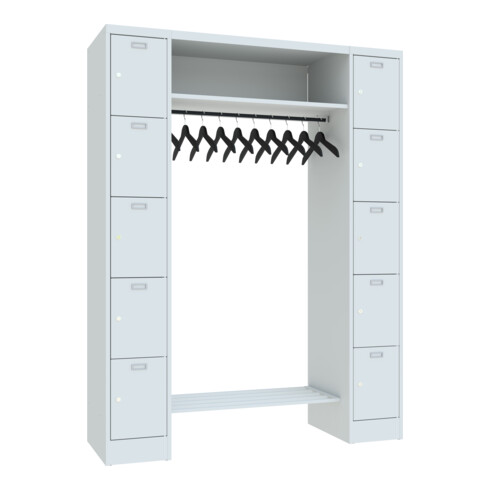 STIER Offene Garderobe Premium mit 10 Schließfächern Zylinderschloss