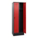 STIER Garderobenschrank 1800 x 610 x 500mm 2 Abteile Anthrazitgrau/Rot