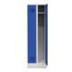 STIER Garderobenspind Premium mit Sockel 2 Abteile Zylinderschloss lichtgrau/enzianblau