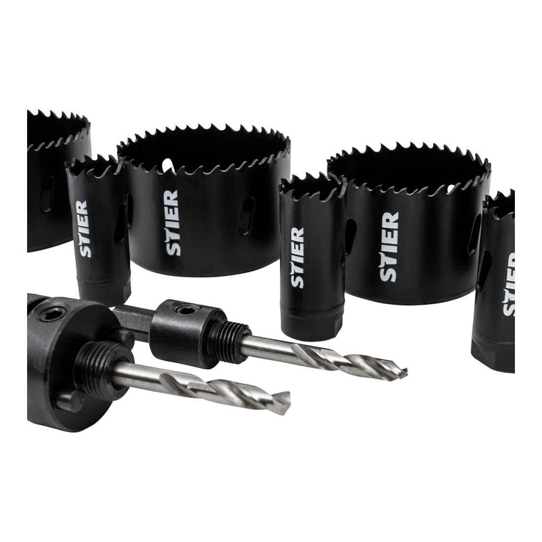 STIER gatenzaagset HSS-Co8-bimetaal, 44 mm snijdiepte, 14-delig (20, 22, 25, 32, 35, 40, 44, 51, 60, 68 en 76 mm)