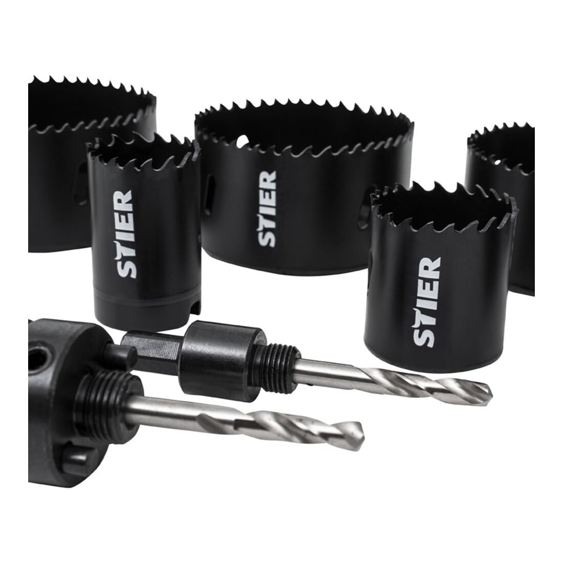 STIER gatzagen elektricienset HSS-Co8-bimetaal, 44 mm snijdiepte, 11-delig (25, 32, 40, 54, 60, 68, 76 en 86 mm)