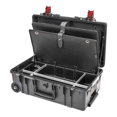 STIER gereedschapskoffer Premium met wielen en telescopische handgreep, geschikt voor vliegtuigtransport, leeg