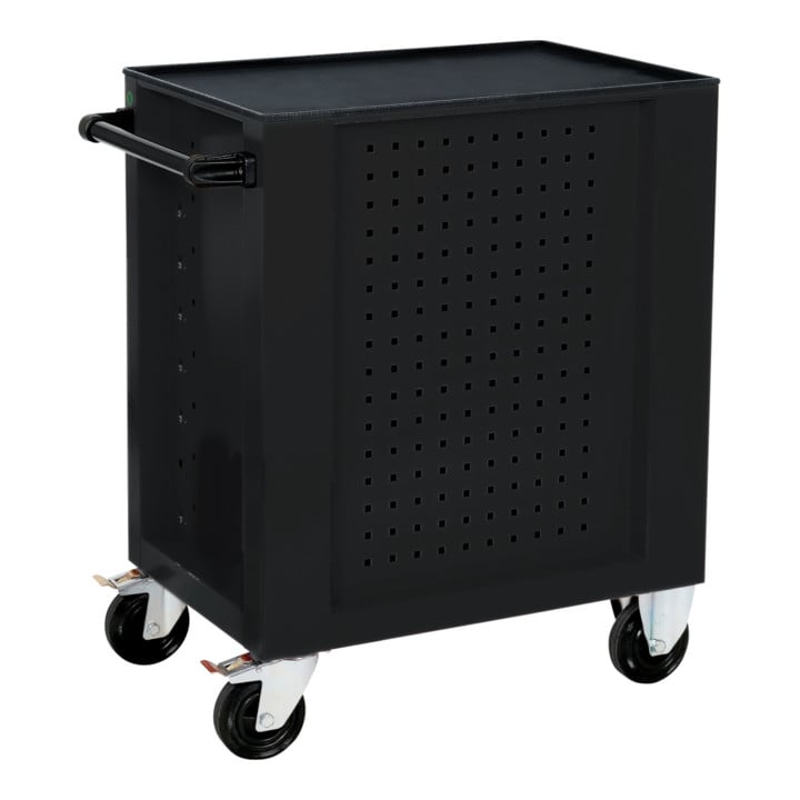 STIER Gereedschapswagen zwart leeg, 7 lades, 300kg draagvermogen, 884x696x490mm