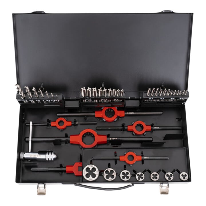 STIER Gewindeschneid Set mit Gewindebohrern M3 - M12 HSS-G 45-teilig