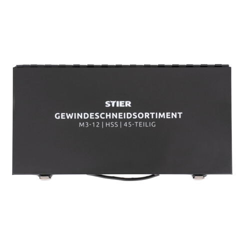 STIER Gewindeschneid Set mit Gewindebohrern M3 - M12 HSS-G 45-teilig