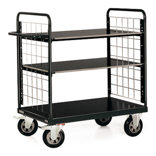 STIER Gitterwand-Etagenwagen Premium 3 Ladeflächen