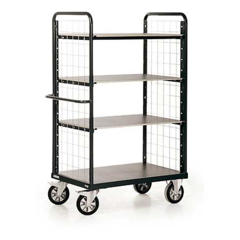 STIER Schwerlast Gitterwand-Etagenwagen Premium 4 Ladeflächen