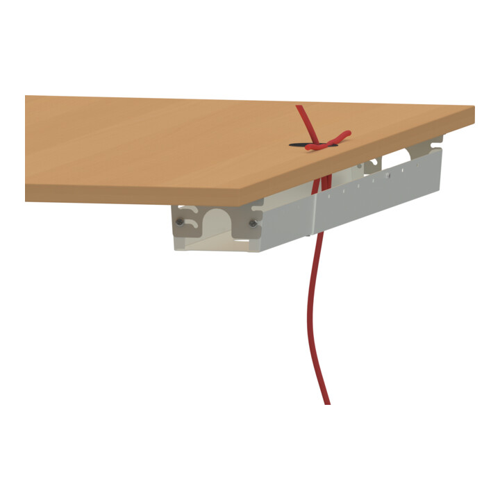STIER Goulotte universelle pour câbles pour bureaux électriques réglables en hauteur Blanc