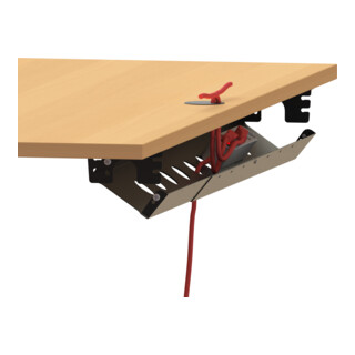 STIER Goulotte universelle pour câbles pour tables électriques réglables en hauteur Noir