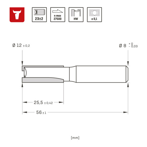 STIER groeffrees HM schacht-ø 8 mm