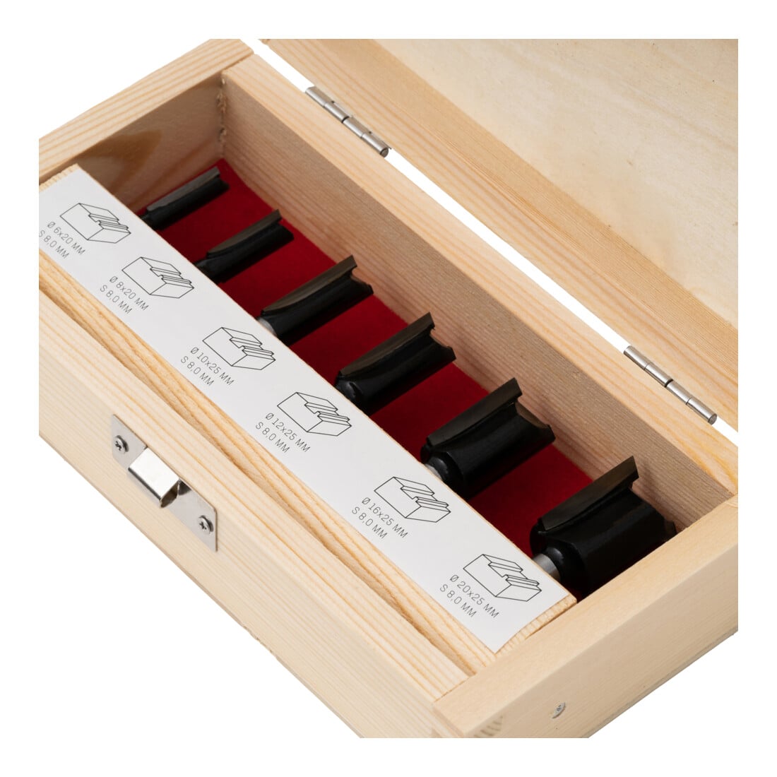 STIER groeffreesassortiment 6-delig 8 mm