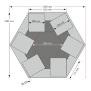 STIER groepswerkbank met 6x1 lade BxDxH 2700x2340x790-1140 mm-5