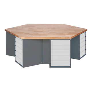 STIER groepswerkbank met 6x5 laden BxDxH 2700x2340x890 mm