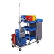 STIER grote hygiëne- en reinigingswagen met chromen frame set-1
