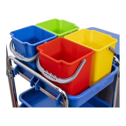STIER grote hygiëne- en reinigingswagen met chromen frame set