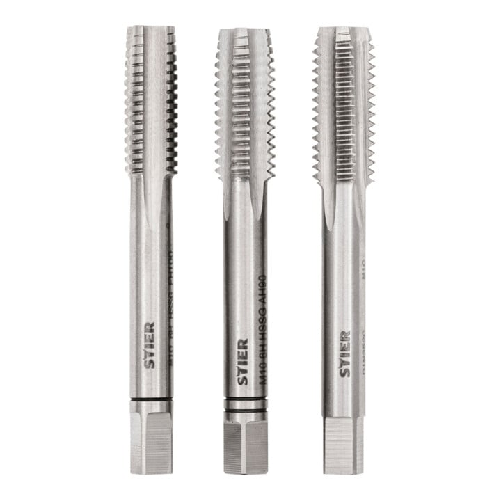 Set Stier STIER Handgewindebohrer Satz 3-tlg. DIN 352 HSS-G M 10 + STIER Gewindeschneidpaste Bohrpaste 100 ml Wasser-/ Seifenbasis