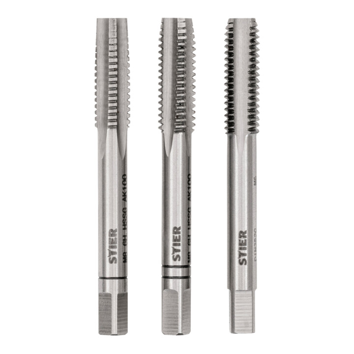 Set Stier STIER Handgewindebohrer Satz 3-tlg. DIN 352 HSS-G M 8 + STIER Gewindeschneidpaste Bohrpaste 100 ml Wasser-/ Seifenbasis