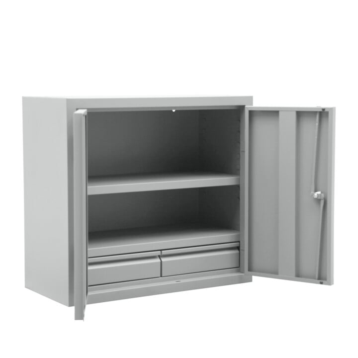 STIER hangkast voor werkplaats met laden lichtgrijs HxBxD 600x650x320 mm