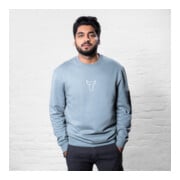 STIER Heavy Crew Sweater en coton bio utility M sedona sage