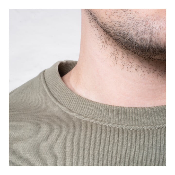 STIER Heavy Crew Sweater utilitaire coton biologique S olive