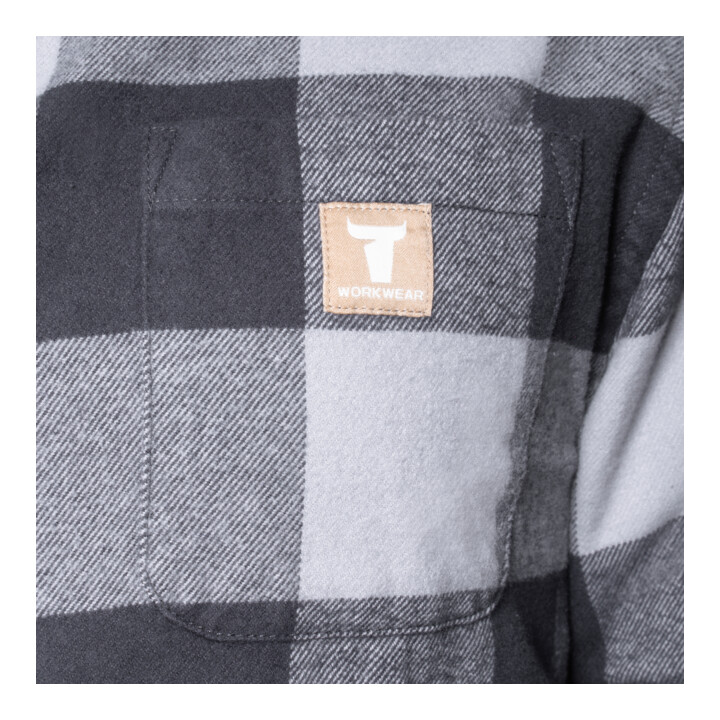 STIER Heavy Flannel Shirt bci cotton M buffalo plaid grey