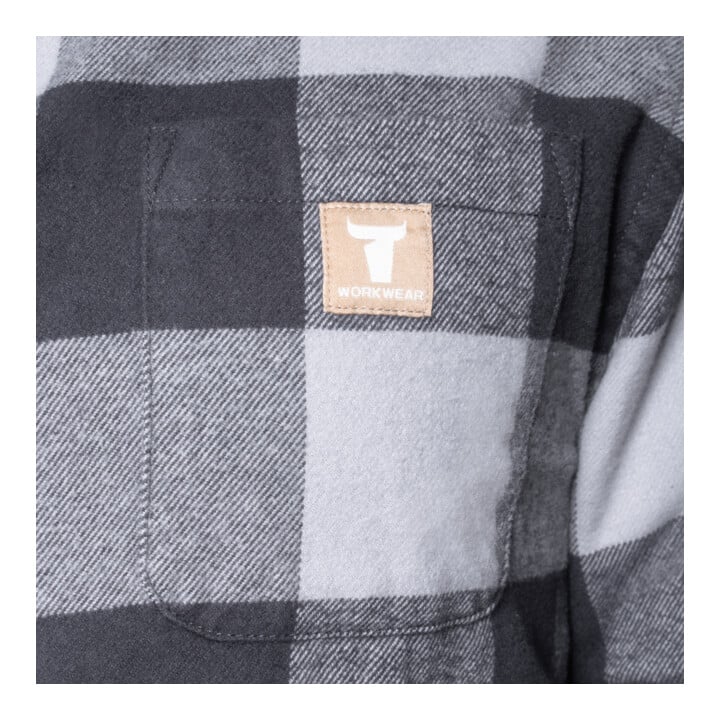 STIER Heavy Flannel Shirt bci cotton S buffalo plaid grey