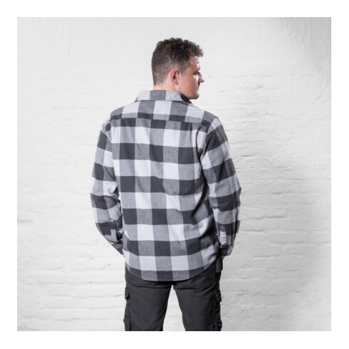 STIER Heavy Flannel Shirt bci cotton XL buffalo plaid grey