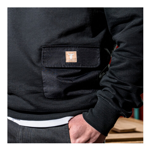 STIER Heavy Hoodie Functional Pocket organic cotton L Black