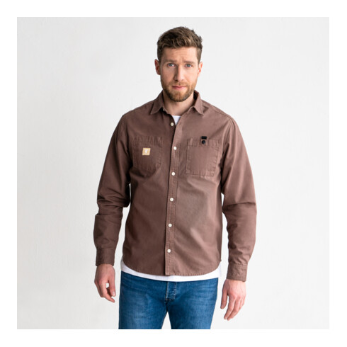 STIER Heavy Work Shirt Canvas bci cotton M Signature Brown