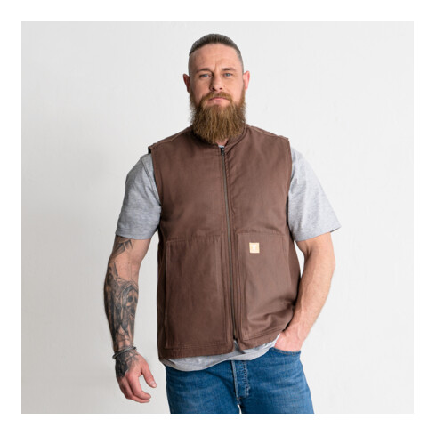 STIER Heavy Work Vest Padded bci cotton L Signature Brown